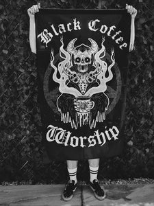 black coffee worship reaper flag 3x5ft