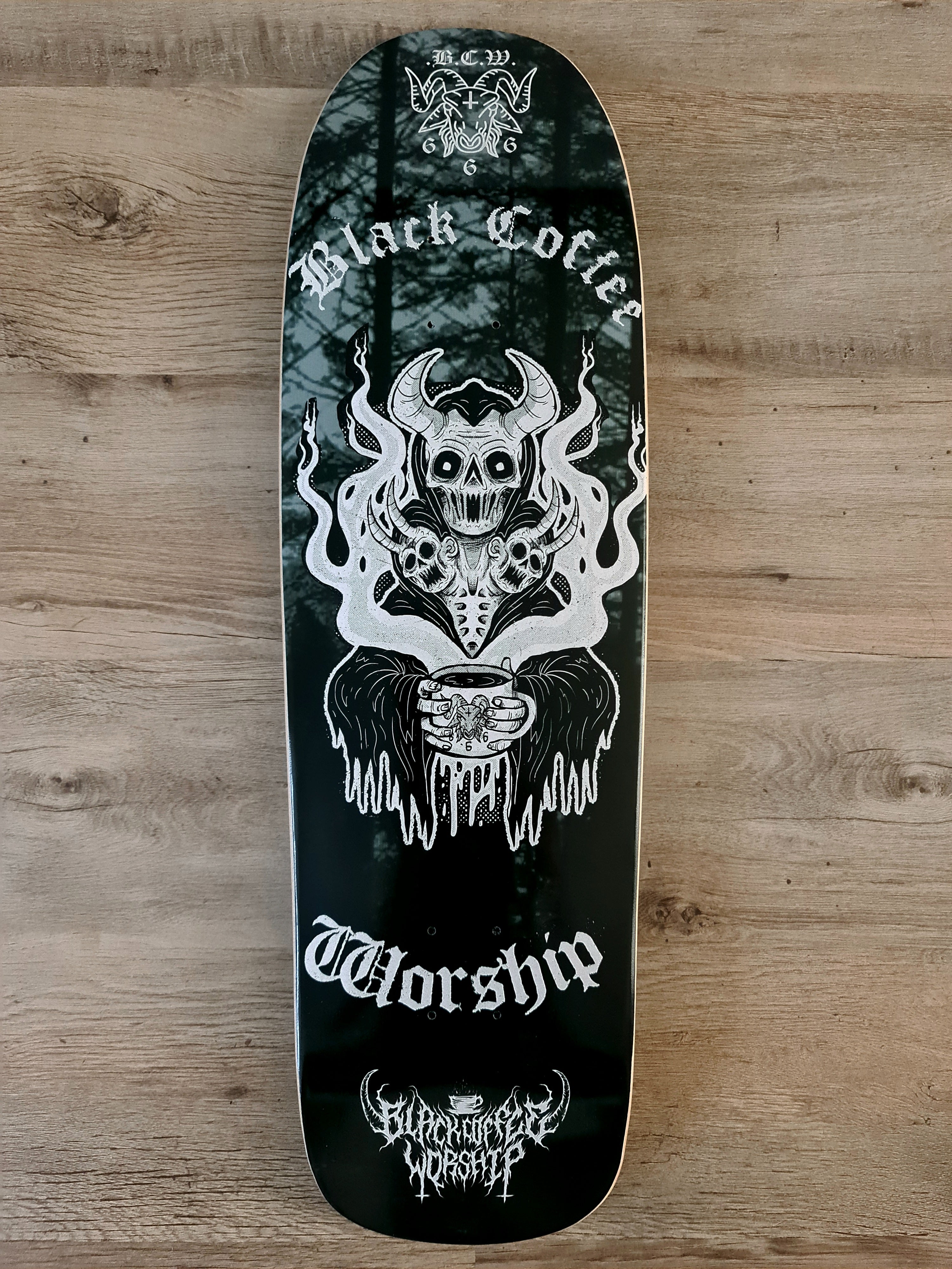 the black coffee worship reaper deck (w7 old skool shape)