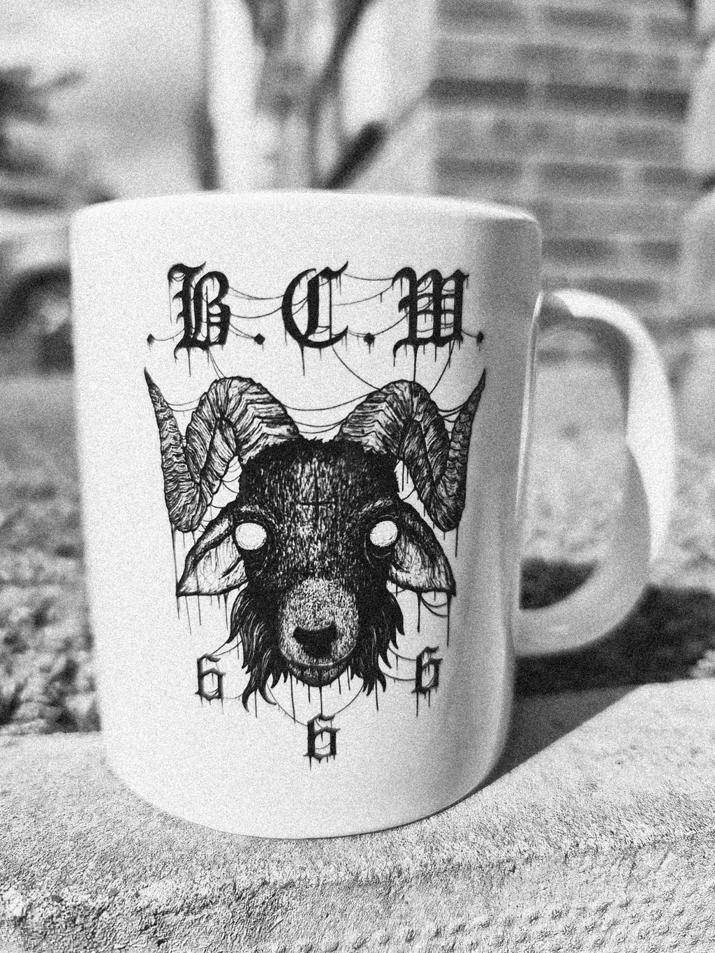 scorched bones bcw heavy af goat illustration art mug