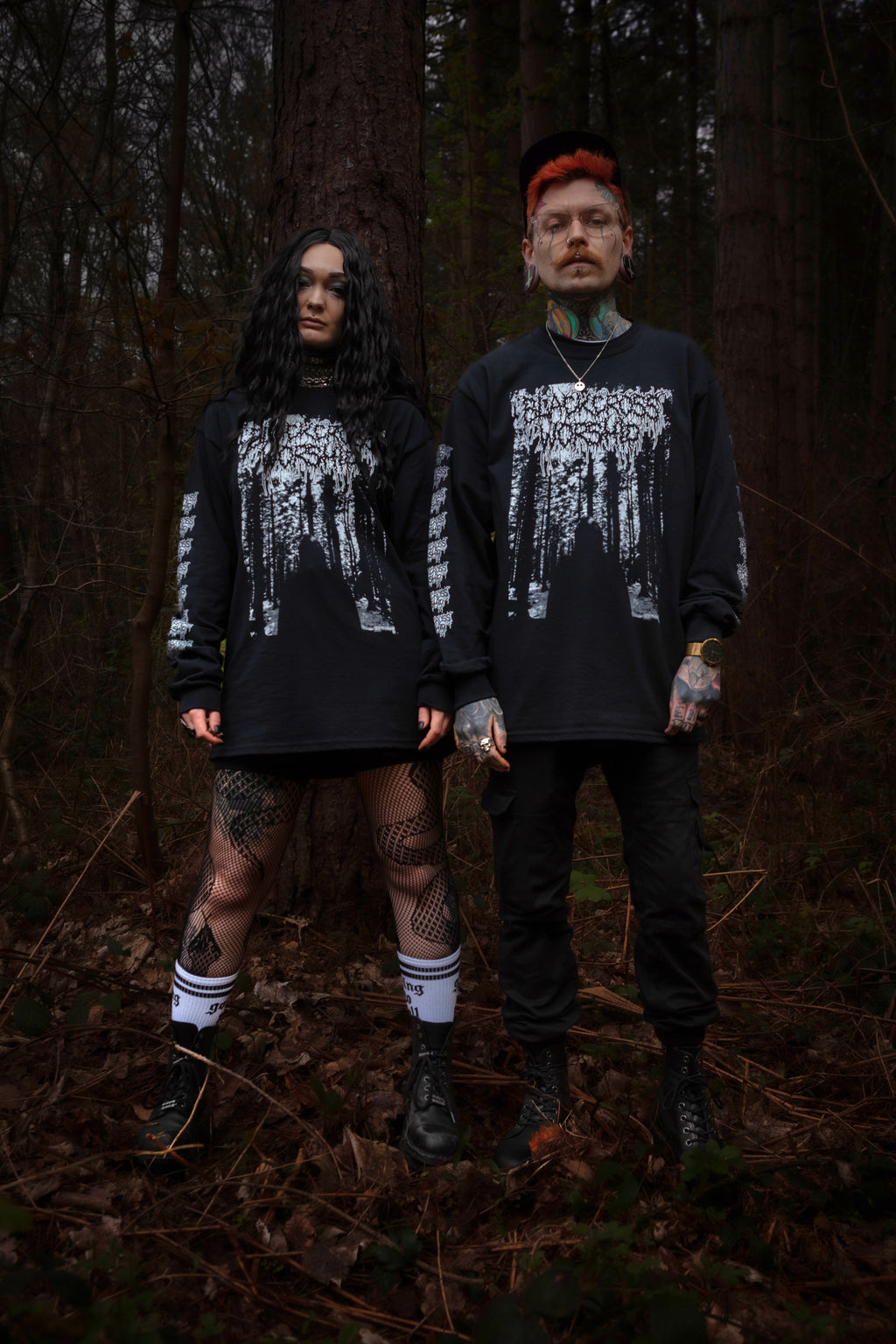 mörka skogar - black cross worship long sleeve tee