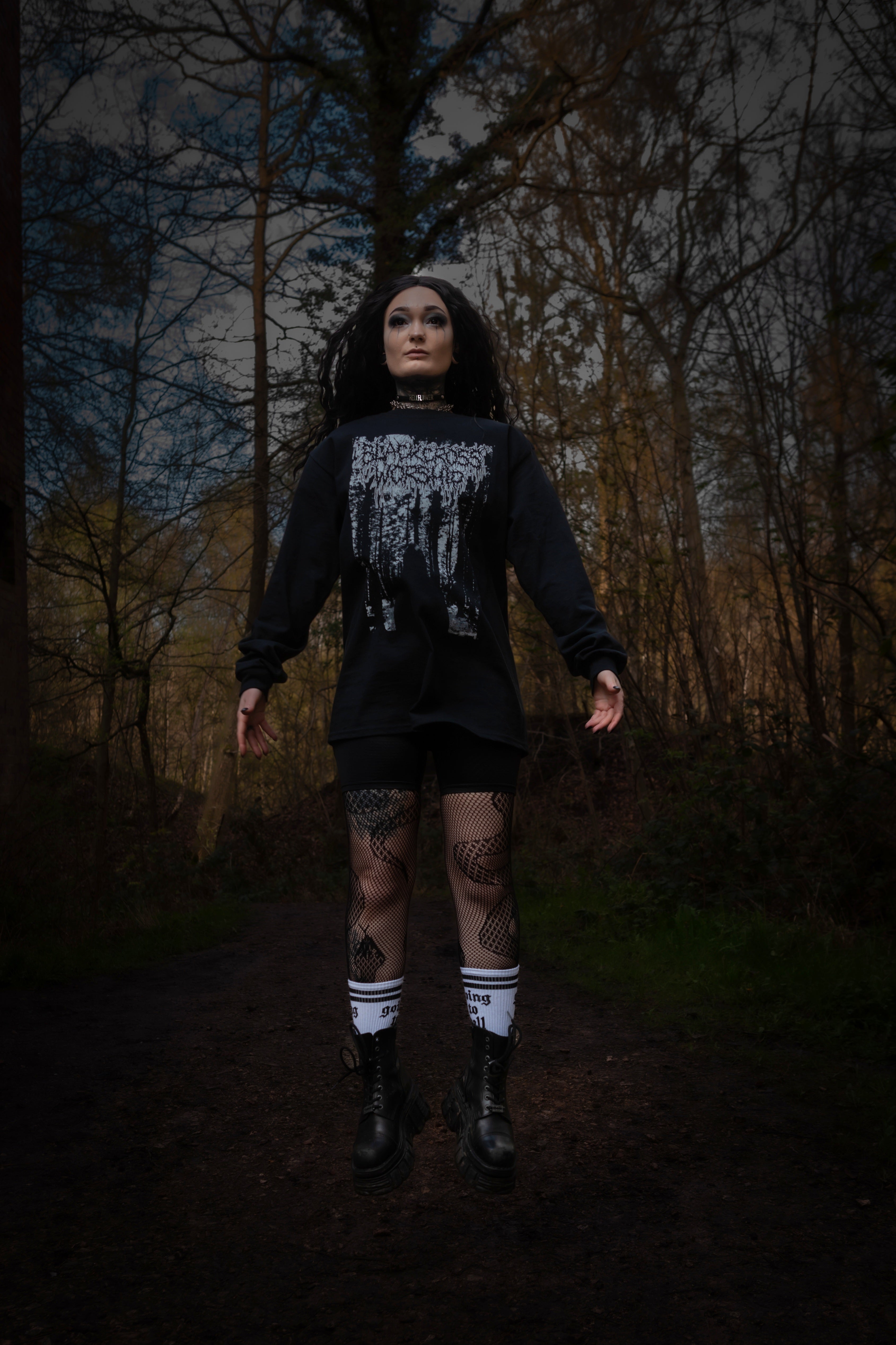 mörka skogar - black cross worship long sleeve tee