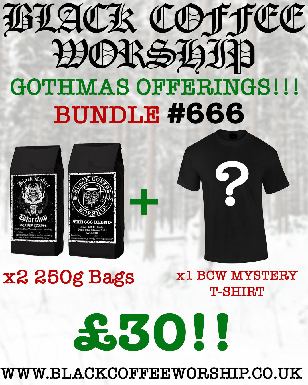 bcw gothmas bundle x2 bags x1 t-shirt