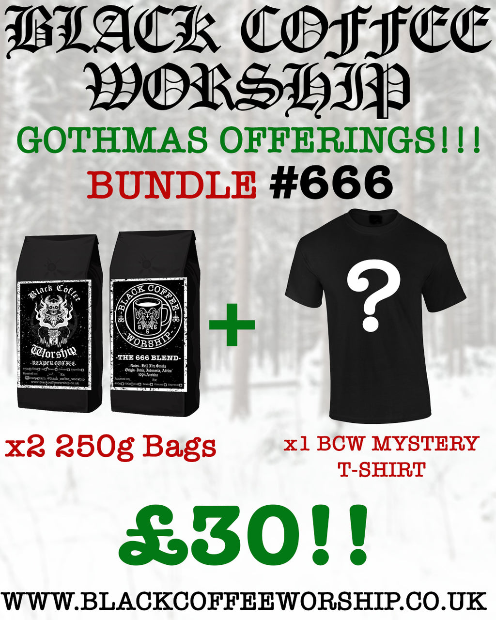 bcw gothmas bundle x2 bags x1 t-shirt