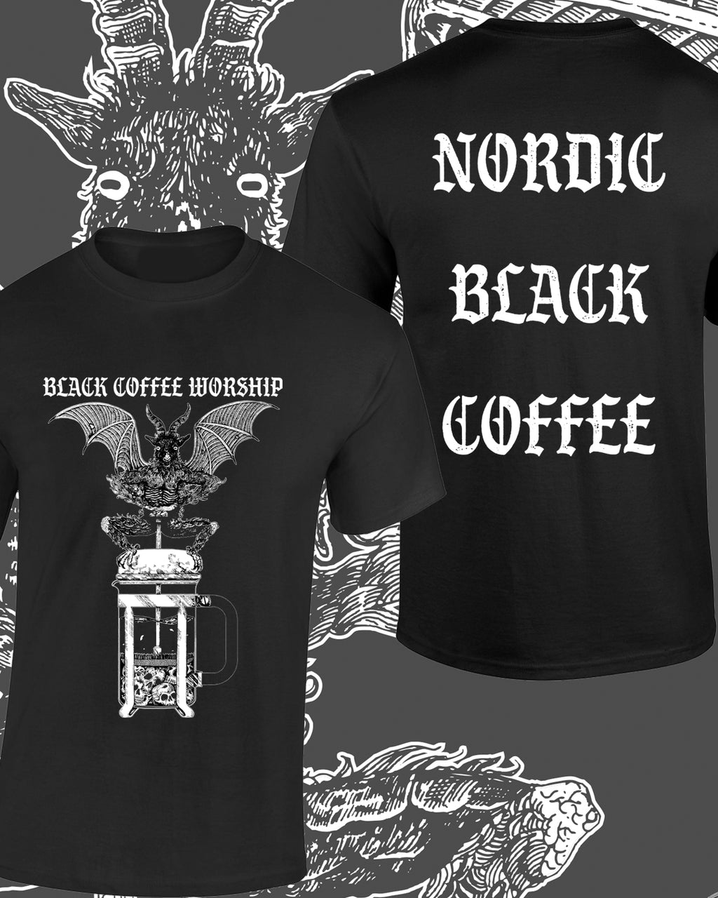 nordic black coffee caffomet t shirt