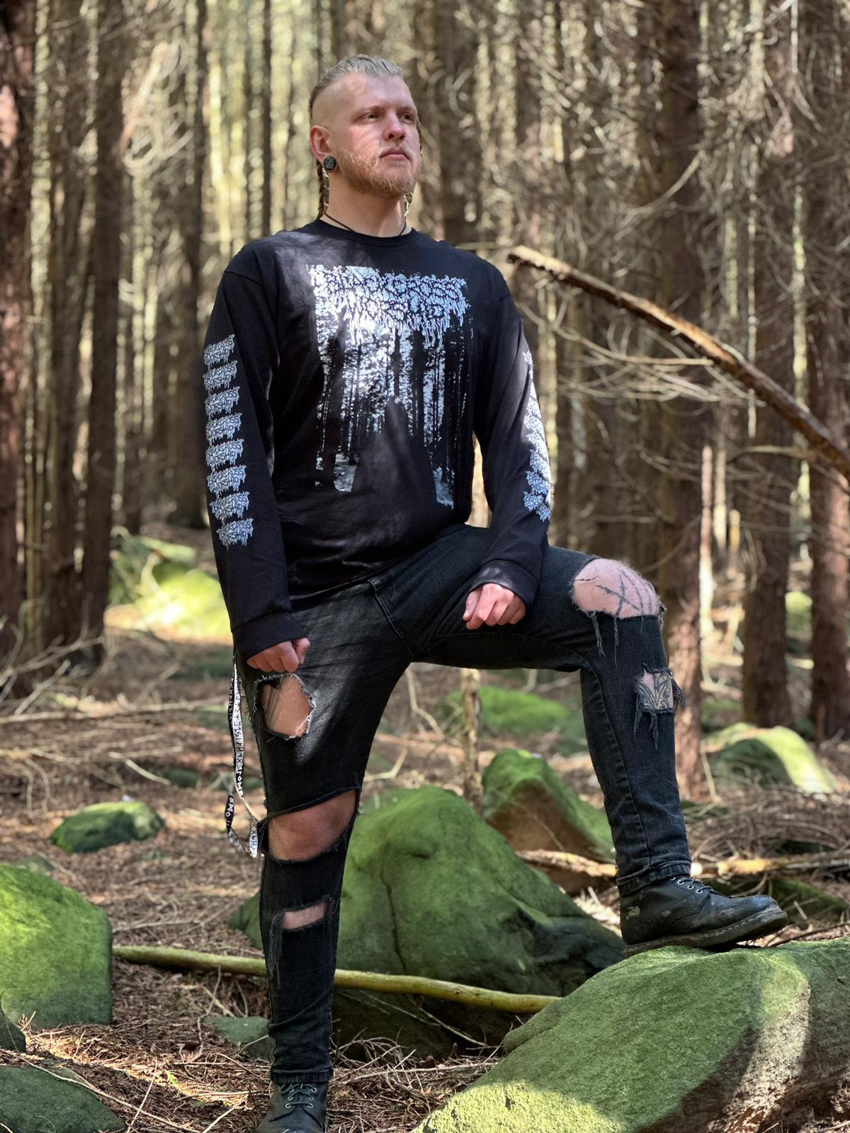 mörka skogar - black cross worship long sleeve tee