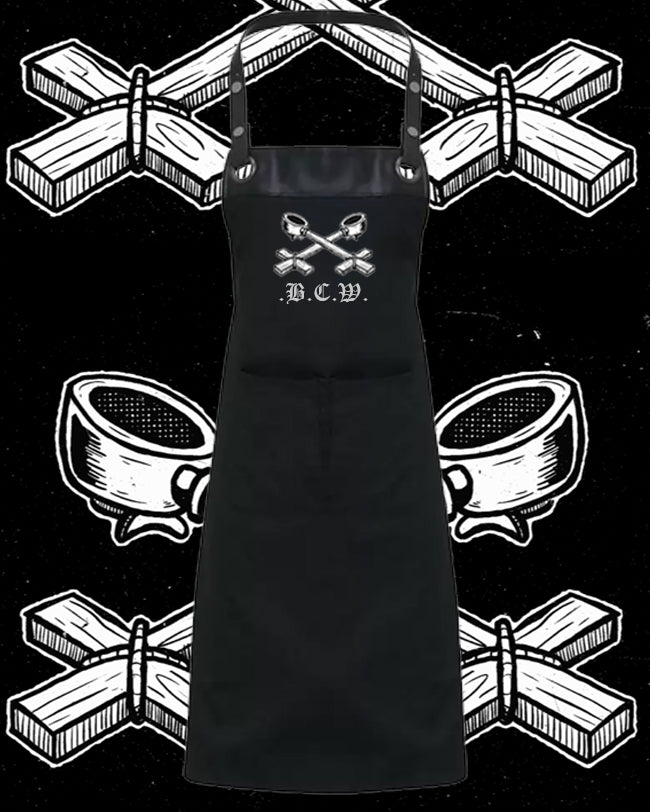 The .b.c.w. espresso cross espresso bar apron