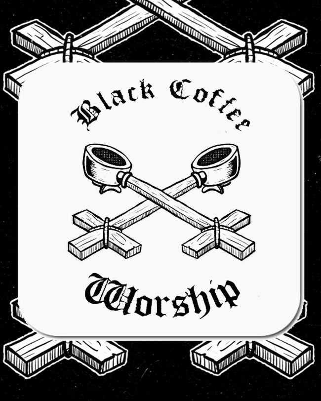 The .b.c.w. espresso cross square cork coasters