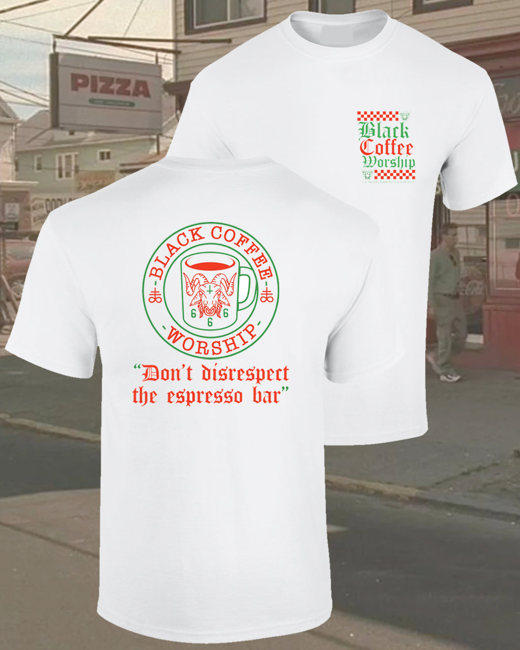 bcw sopranos "don't disrespect the espresso bar"  italian t-shirt