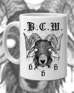 scorched bones bcw heavy af goat illustration art mug