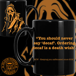 Scream black coffee mug