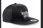 Embrodied black snapback cap with unholy logo