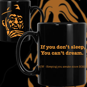 Fredster black coffee mug