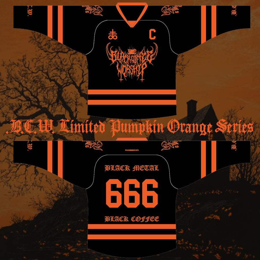 black pumpkin series Ice Time  BCW Hockey Jersey *dropship item*