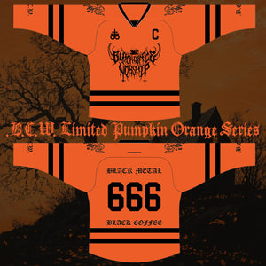 pumpkin orange Ice Time  BCW Hockey Jersey *dropship item*