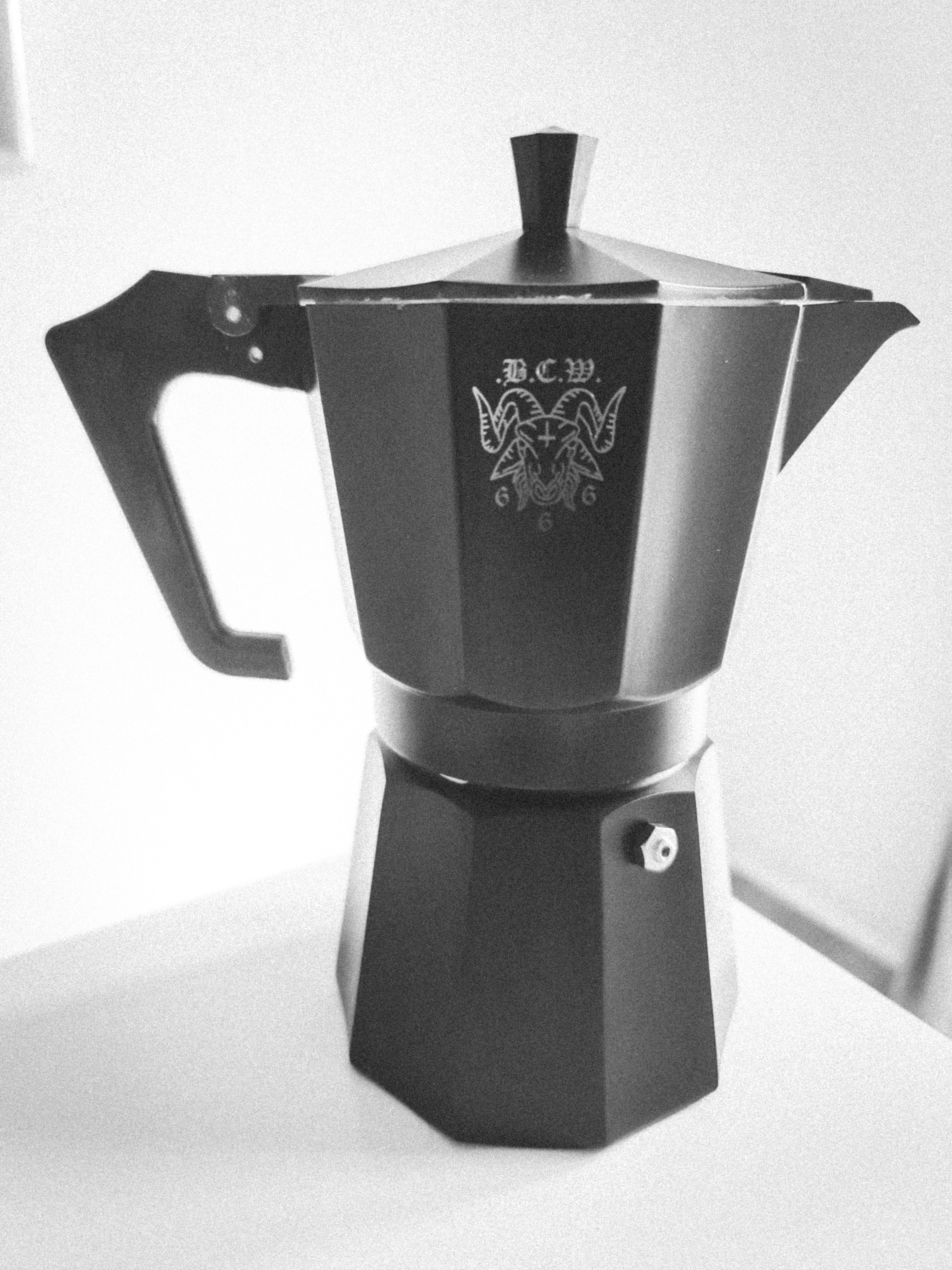 The 6.66 Cup BCW Espresso Stove/ Moka Pot 300ml 10oz with 666 BCW Goat logo lasered new improved 2025