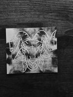 BCW goat head linocut print   - Card Print + Sticker Pack