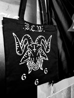 bcw goat print black tote bag