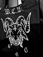 bcw goat print black tote bag