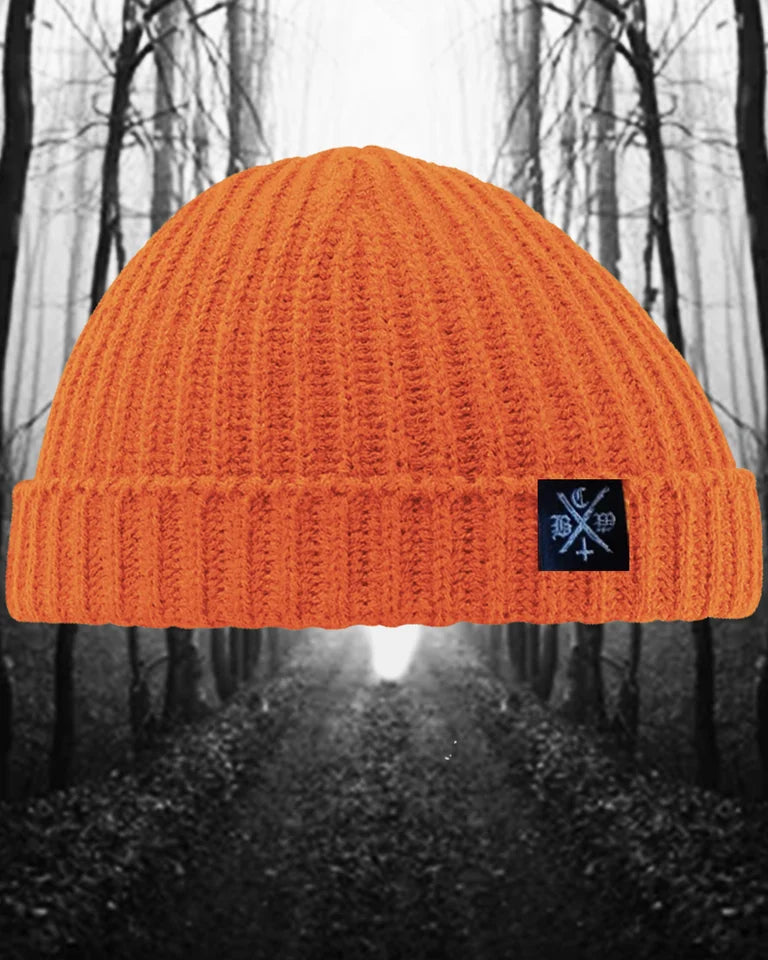 halloween pumpkin safety Orange trawler beanie