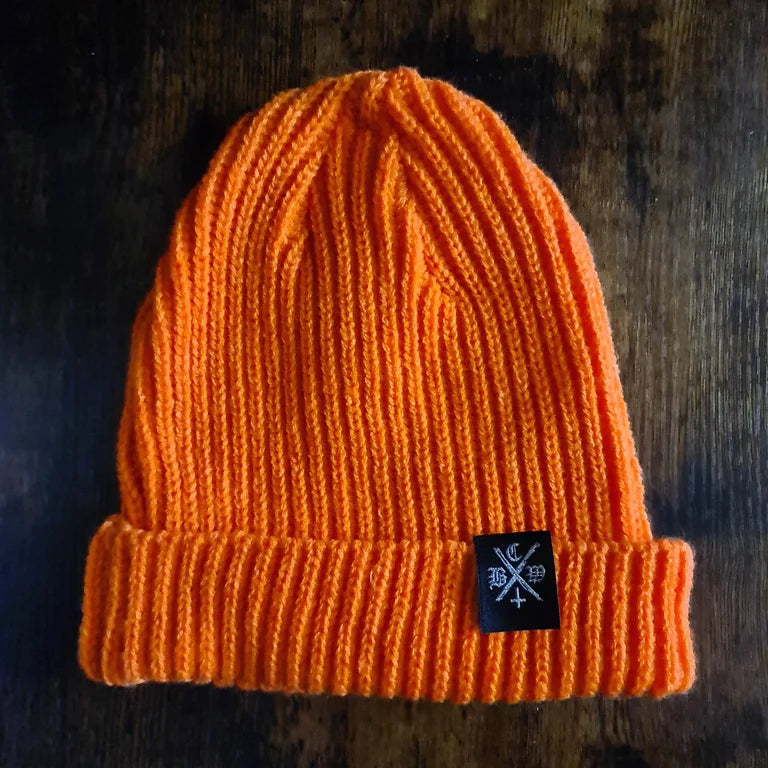 halloween pumpkin safety Orange trawler beanie