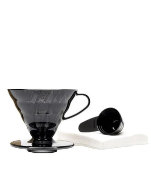 Hario V60 Coffee Dripper Set Transparent Black Size 02 + BCW STICKER PACK