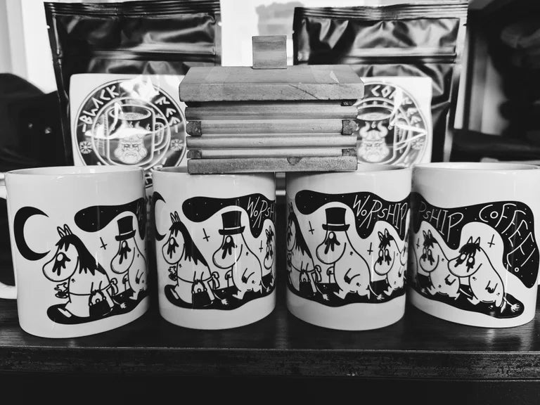 The black metal moomins Fika Coffee Mug!