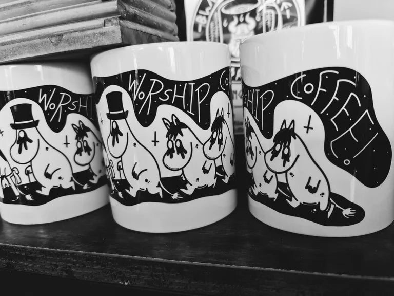 The black metal moomins Fika Coffee Mug!