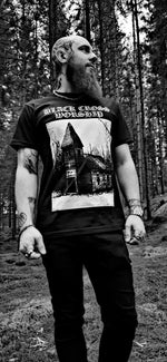 black cross worhsip - forest church t-shirt