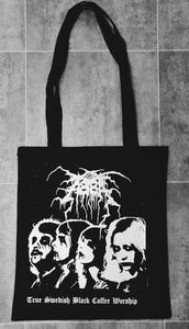 STOCKTHRONE Black Metal Print Tote Bag