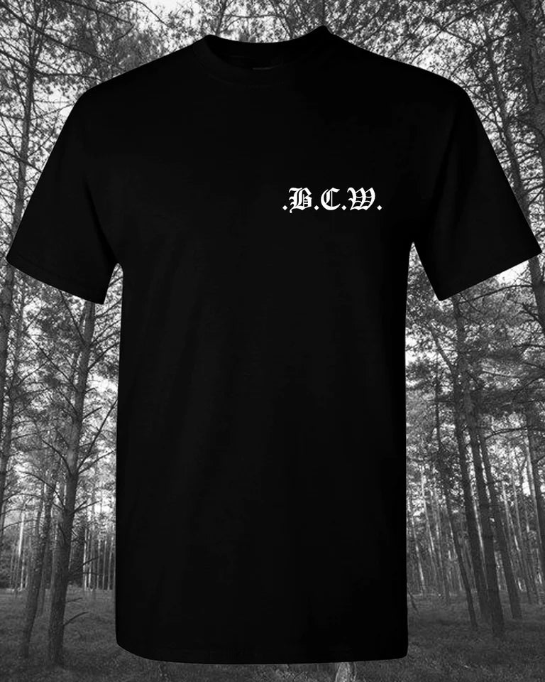 .b.c.w. pocket print tee black