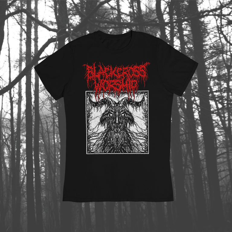 Black cross worship thrash goat t-shirt black