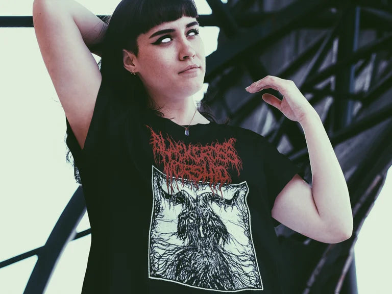 Black cross worship thrash goat t-shirt black