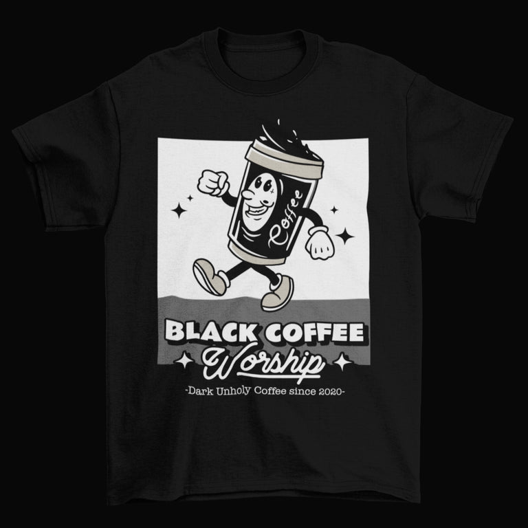 The "Happy Go Lucky, Cuppy Cuppy Cuppy"  black T-Shirt - pma (mind charity)