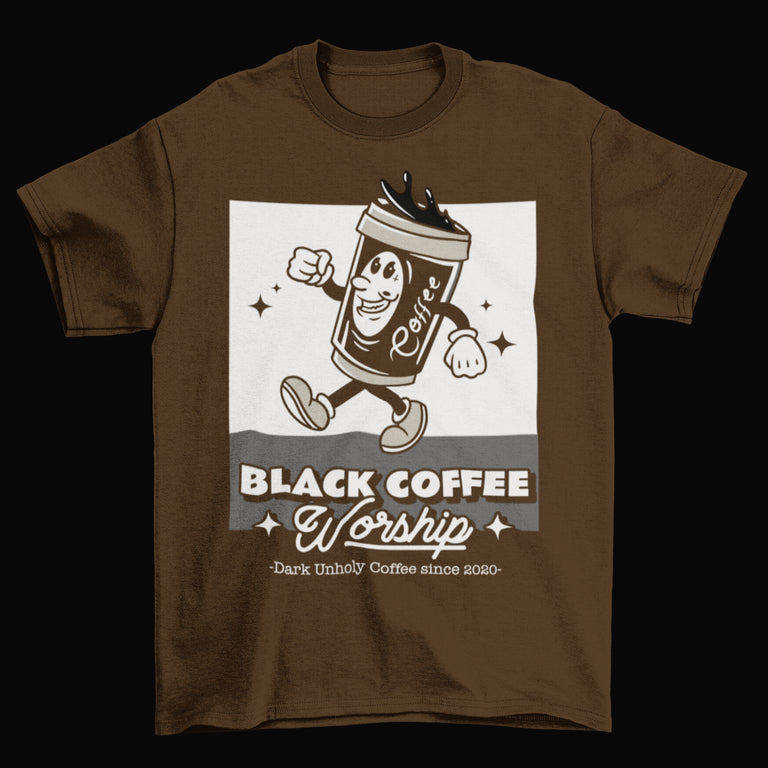The "Happy Go Lucky, Cuppy Cuppy Cuppy"  brown T-Shirt - pma (mind charity)
