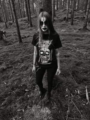 Black cross worship 90's black metal skull t-shirt