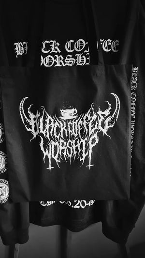 UNHOLY Death Metal Print Black Tote Bag