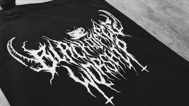 UNHOLY Death Metal Print Black Tote Bag