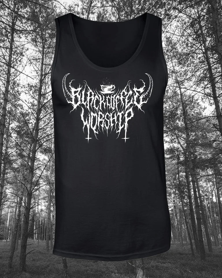unholy death metal print vest in TRVE KVLT black