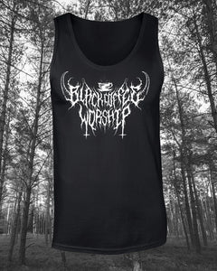 unholy death metal print vest in TRVE KVLT black