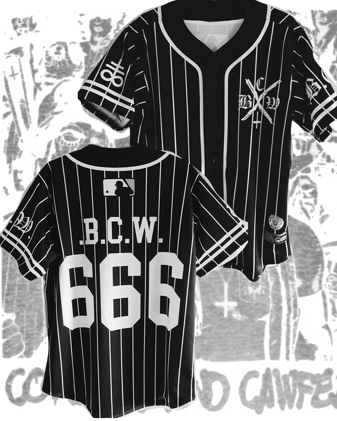 black coney island bcw furies warriors baseball jersey – Black